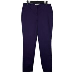 Boden Chelsea Turn Up Slim Straight Trousers in Deep Purple Size US 6R